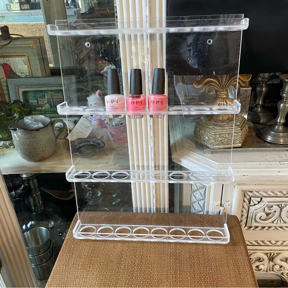 Vintage Lucite Nail polish display storage rack wall mount